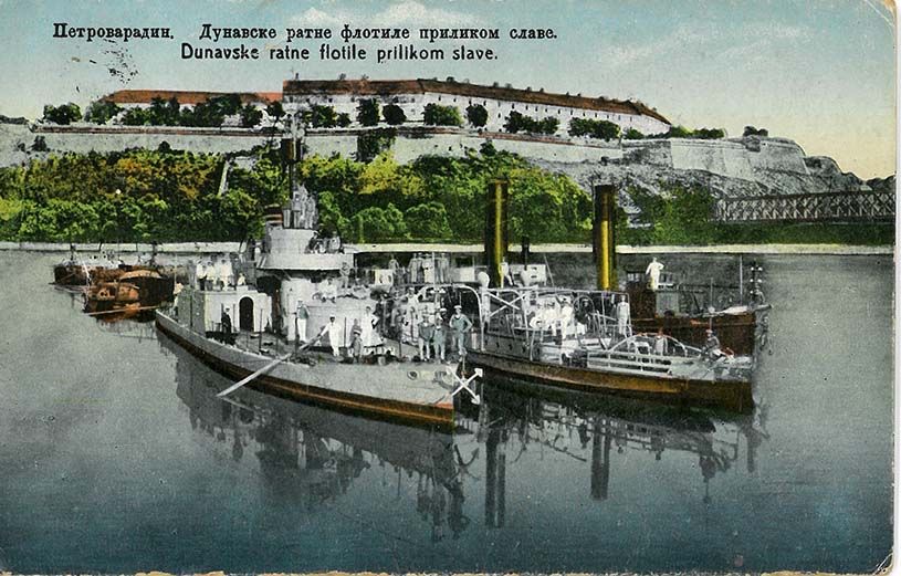 The Danube flotilla below Petrovaradin, Petrovaradin Fortress, 1930s