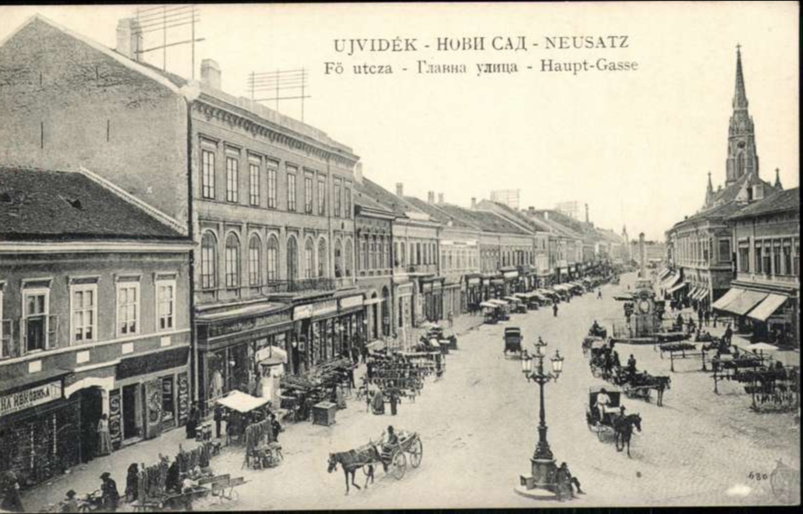 Main Street Market, an Ornate Lamppost in the Foreground, Zmaj Jovina Street, Novi Sad, 1919–1941