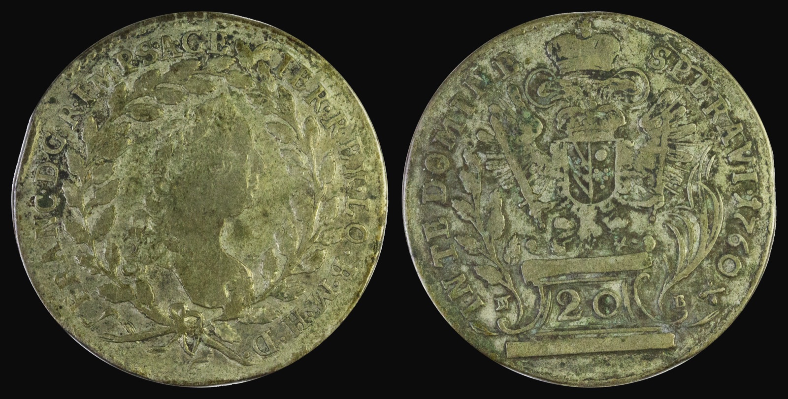 Twenty-kreuzer piece of Emperor Francis I, 1760, Novi Sad