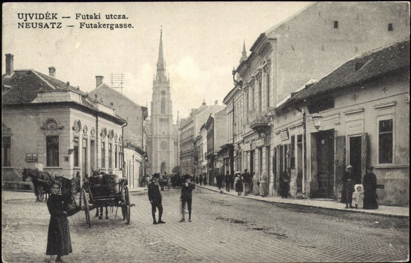 Futaki Street toward the church, Novi Sad, Futak Street, 1896–1918