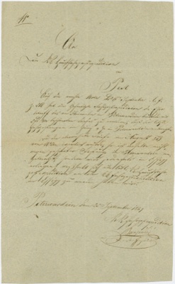 Letter of the Peterwardein mail-coach office, 1849, Novi Sad