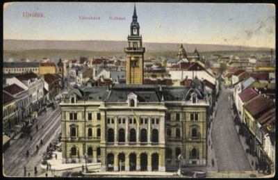 Elevated View of the Town Hall, Long Street Receding at Right, Novi Sad, by June 1915