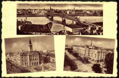 Three Views of Novi Sad: Bridge, Town Hall and Boulevard, Prince Tomislav Bridge, 1919–1941