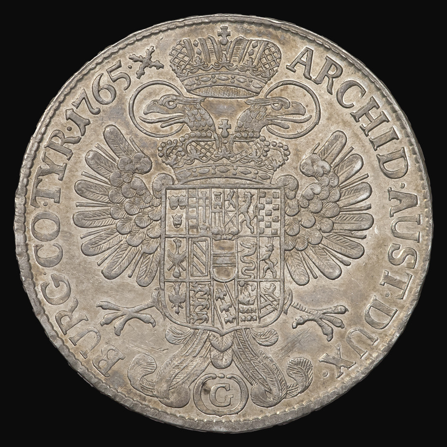 Reverse of Maria Theresa's convention thaler, 1765, Novi Sad