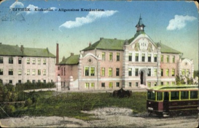 The public hospital and its tram, Novi Sad, City Public Hospital, 1896–1918