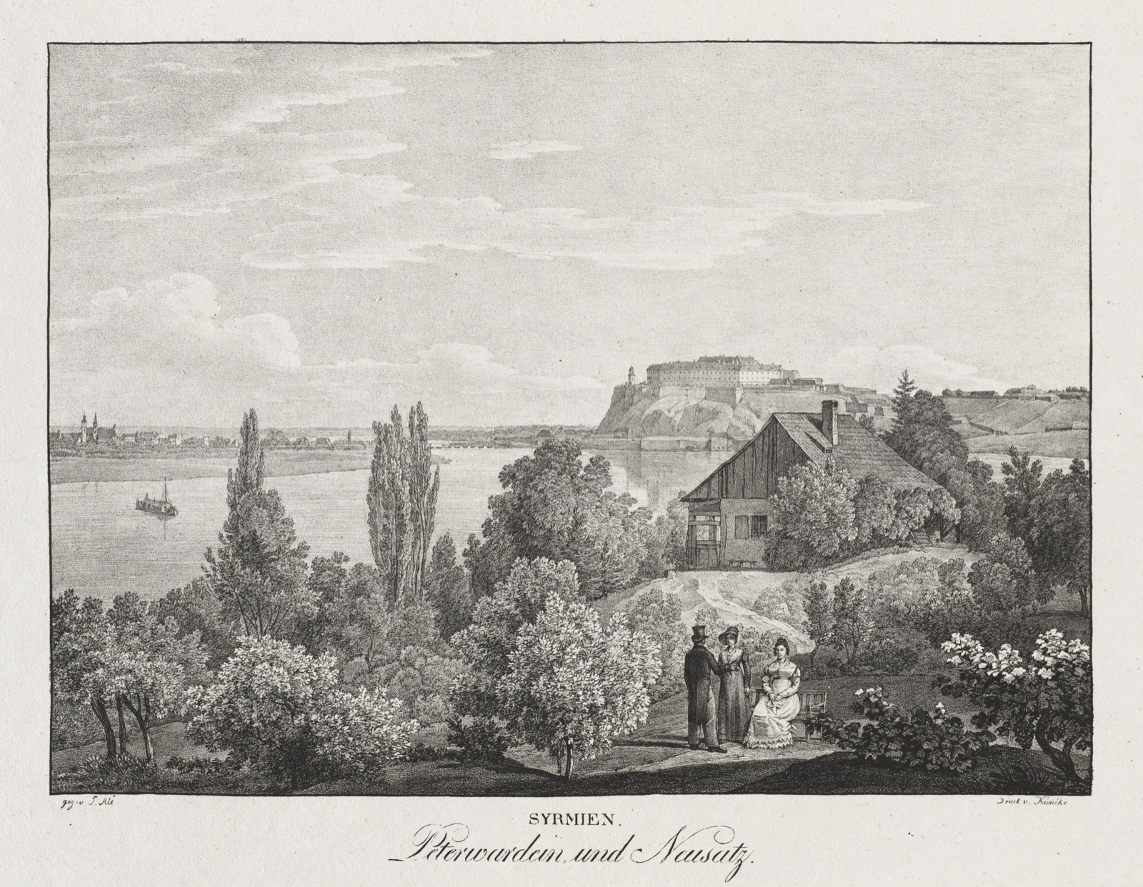 Peterwardein and Neusatz, by Jakob Alt, Petrovaradin Fortress, 1826