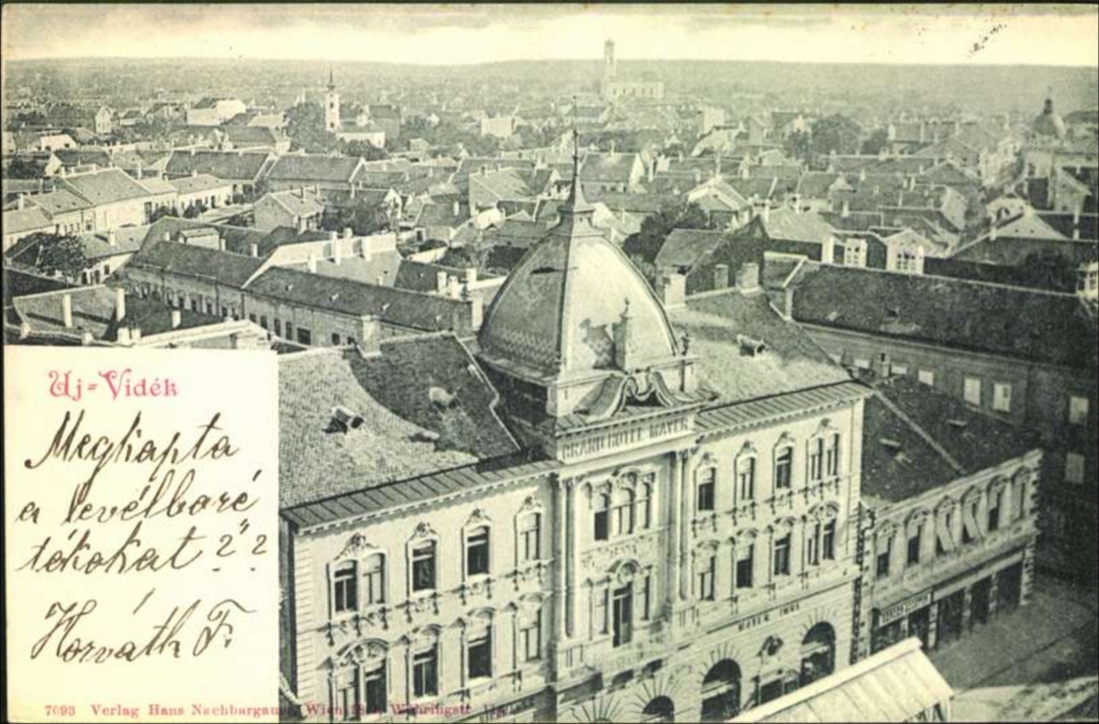 Die Fassade des Grand Hôtel Mayer über den Dächern, 1899, Neusatz