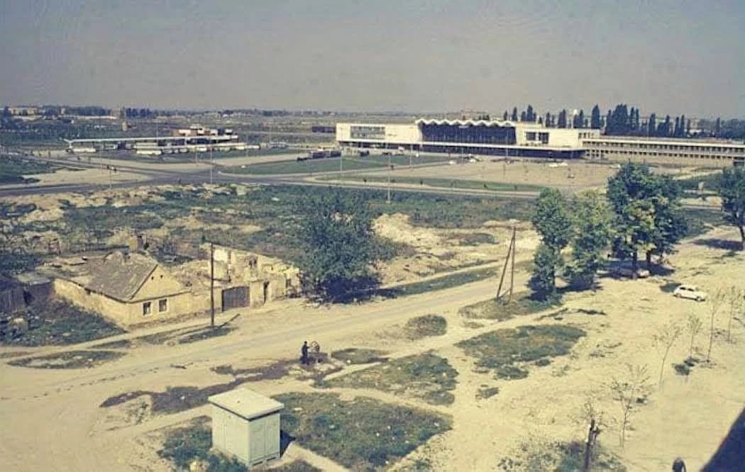 The new station across the cleared ground, Railway Station, Novi Sad, 1965-1972