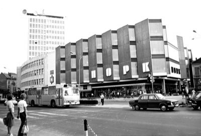 The NORK department store on the corner, Novi Sad, 1970s