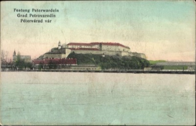 Petrovaradin Fortress, a Hand-Tinted View Across the Danube, 1915, Novi Sad