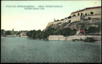 The ramparts of Petrovaradin Fortress, above the river, 1913.