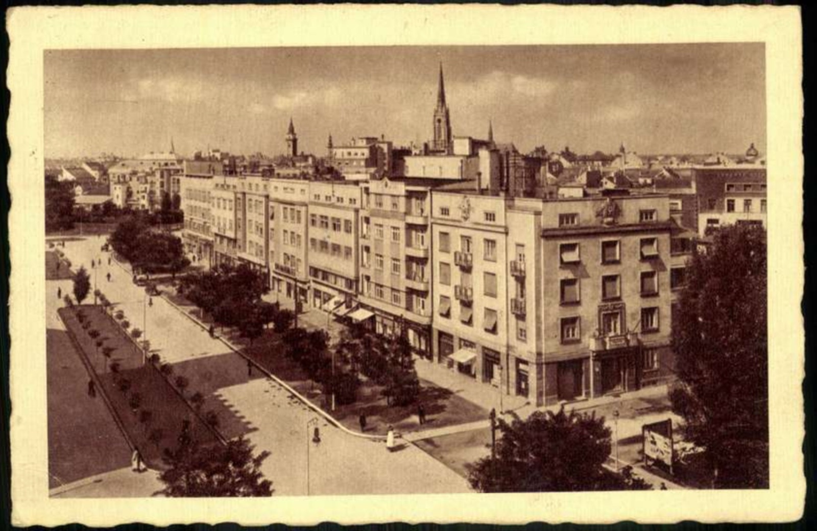 A modern boulevard at Novi Sad with a distant church spire, Queen Mary Boulevard, 1919–1941