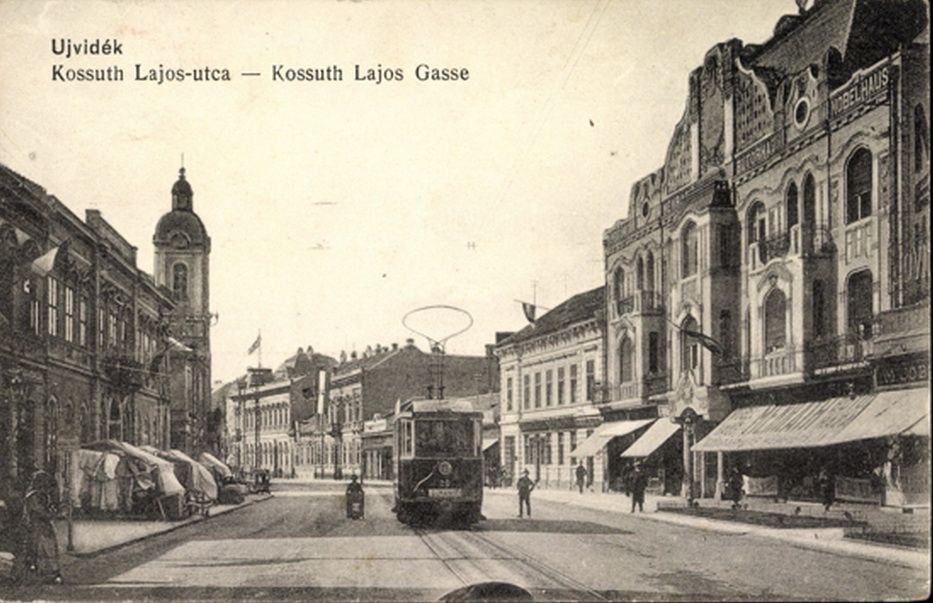 A tram on Kossuth Lajos Street, Kralja Aleksandra Street, Novi Sad, 1911–1918