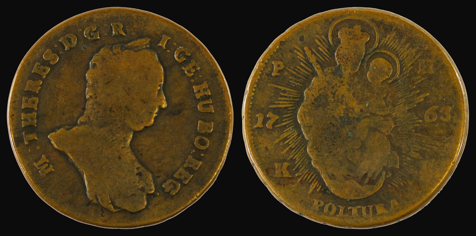 Бакарна полтура Марије Терезије, 1763, Нови Сад