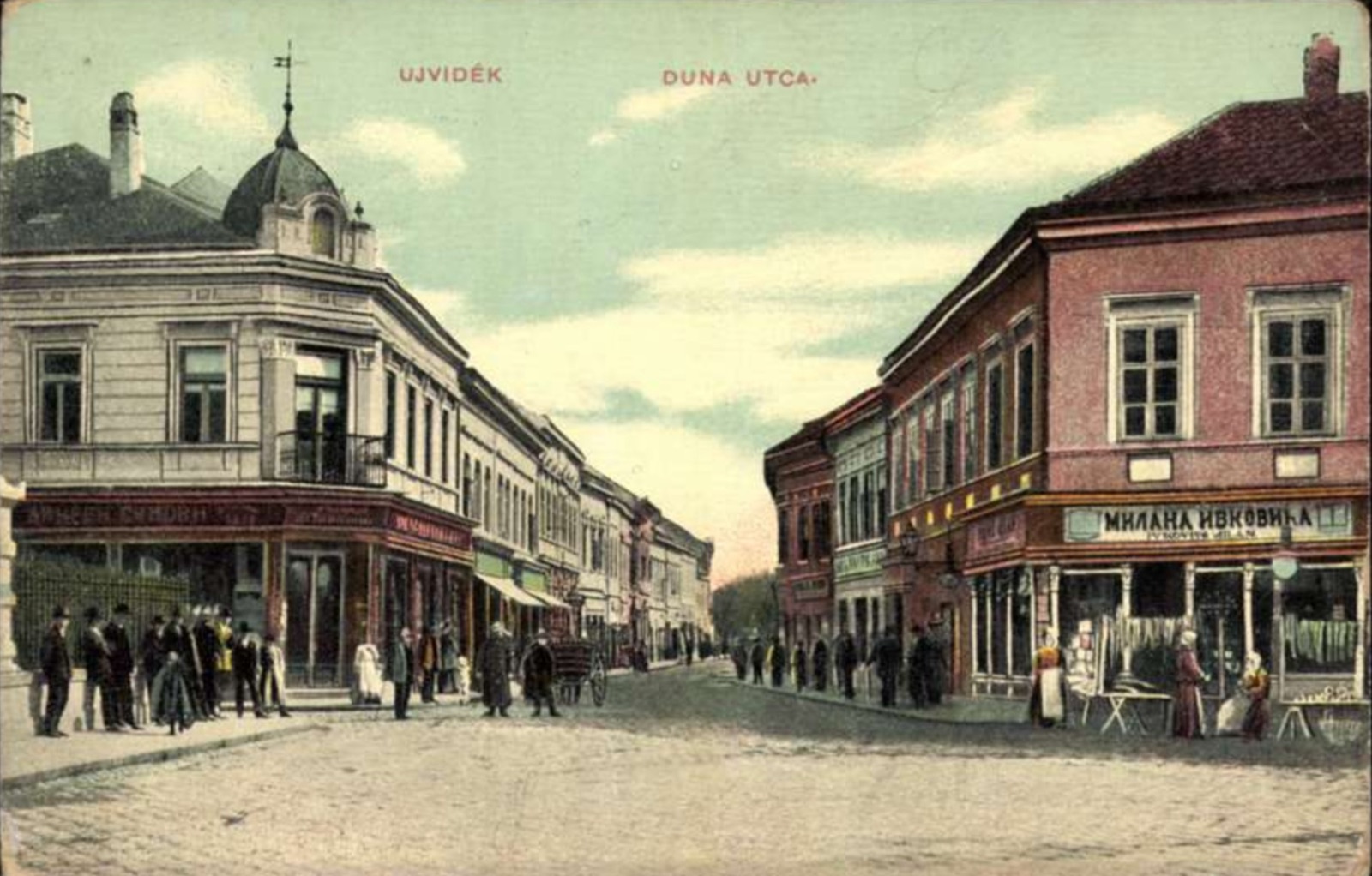 Дунайская улица, в сторону углового дома, Нови-Сад, 1896–1918