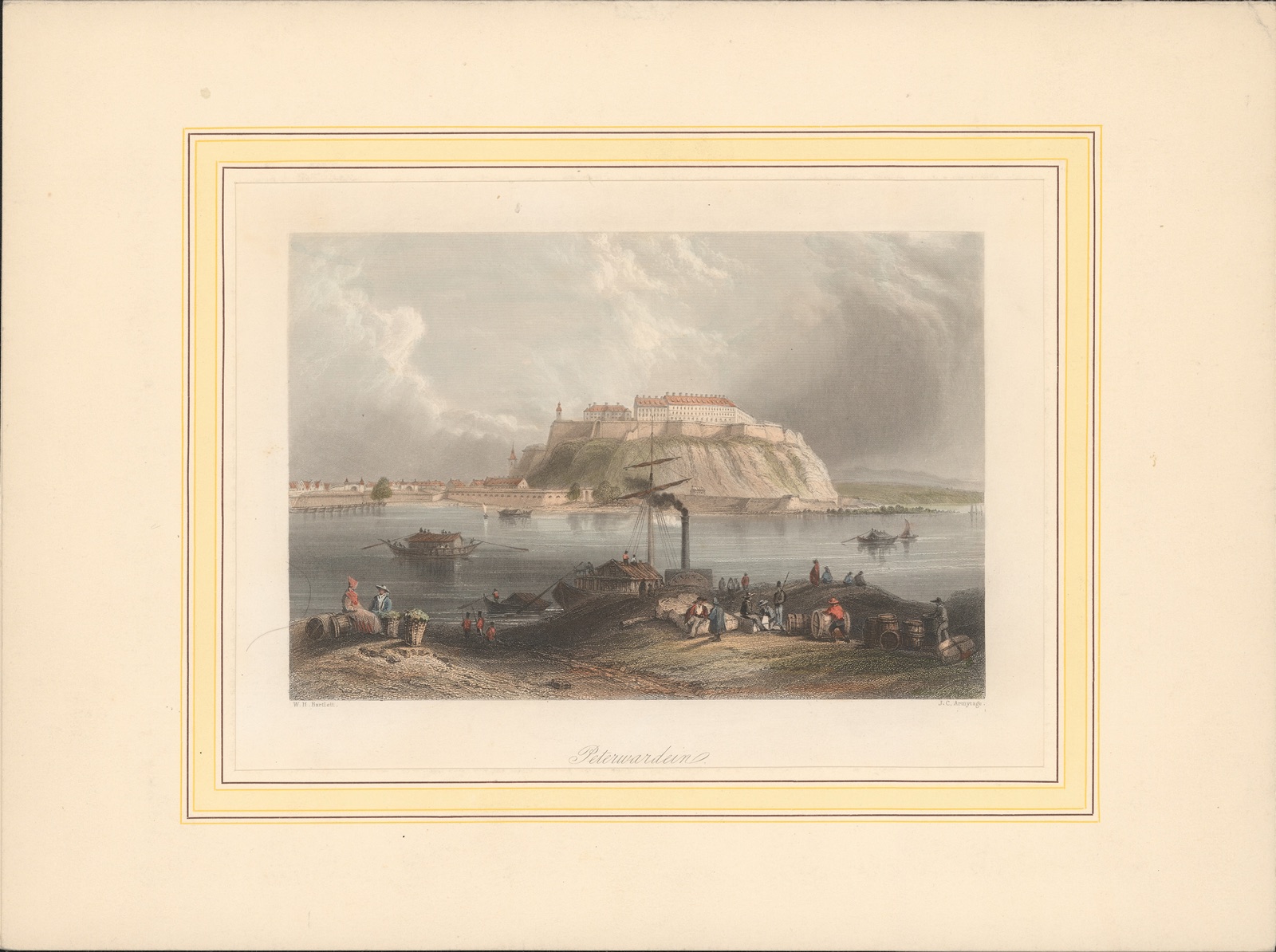 Peterwardein, by W. H. Bartlett and J. C. Armytage, hand-coloured, Danube Quay, Novi Sad, 1839–1918