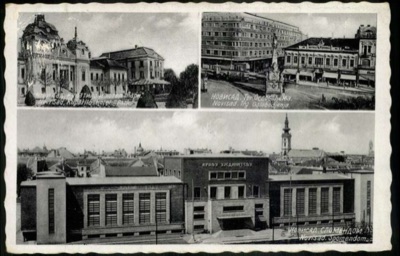 The Park Hotel baths, Liberation Square and the Memorial Hall, The Sokol Hall, Novi Sad, by May 1941