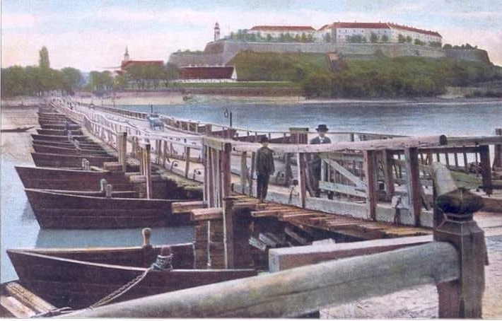 Along the pontoon bridge to Petrovaradin, Novi Sad, 1898–1918