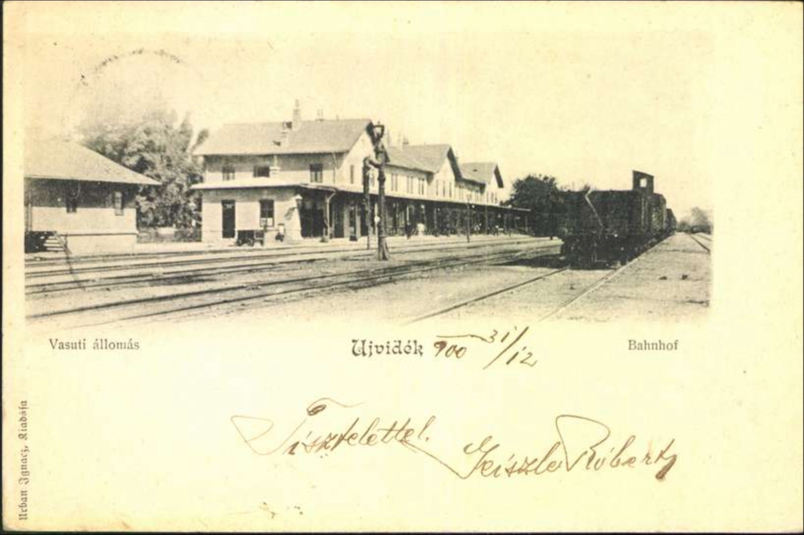 The Railway Station, Novi Sad, a Train at the Platform, The Old Railway Station, by December 1900