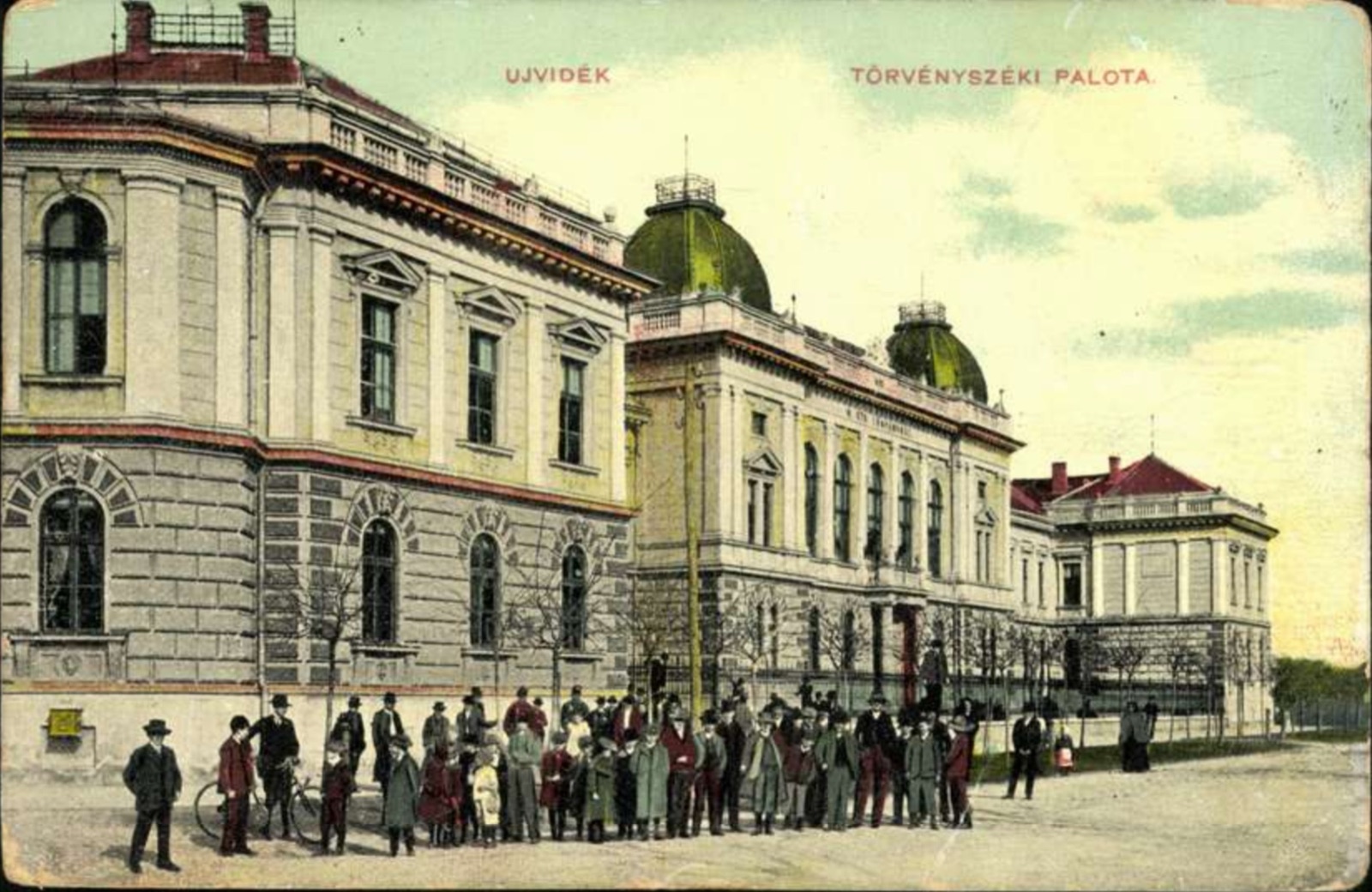 The Law Court Palace, with a crowd gathered outside, District Court, Novi Sad, by May 1911