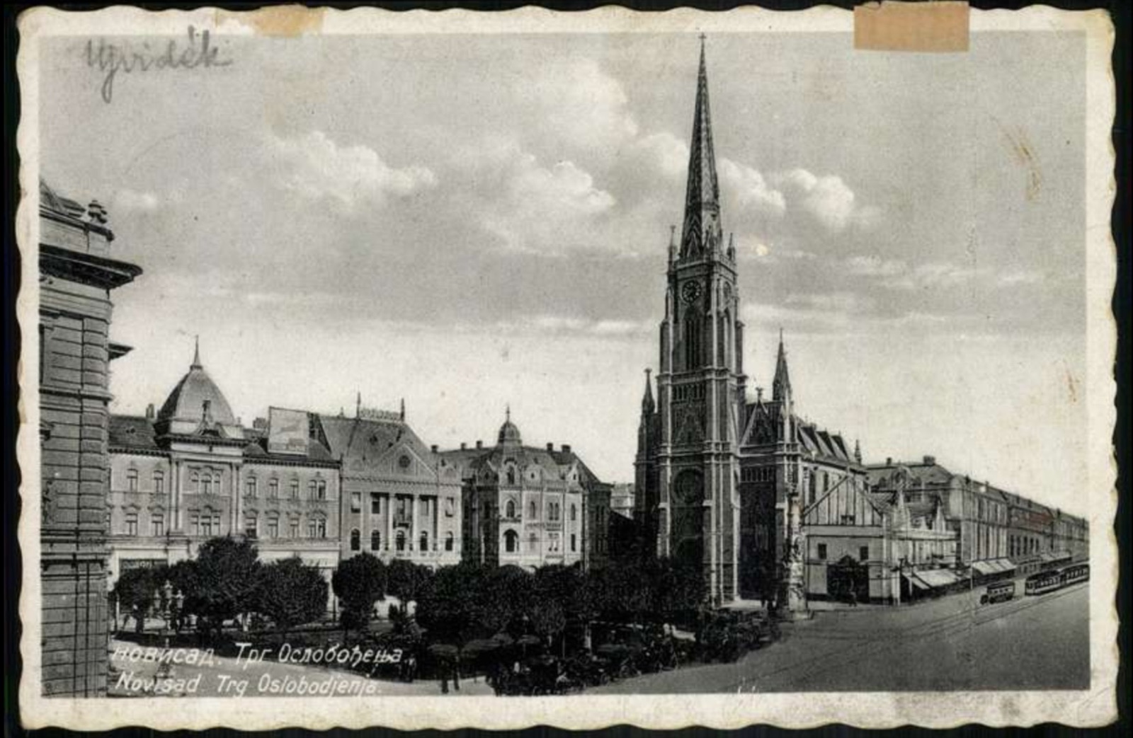 Church and Market Stalls on Liberation Square, 1941, Liberty Square, Novi Sad