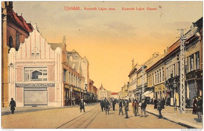 An orange sky over the street, Zmaj Jovina Street, Novi Sad, 1910s