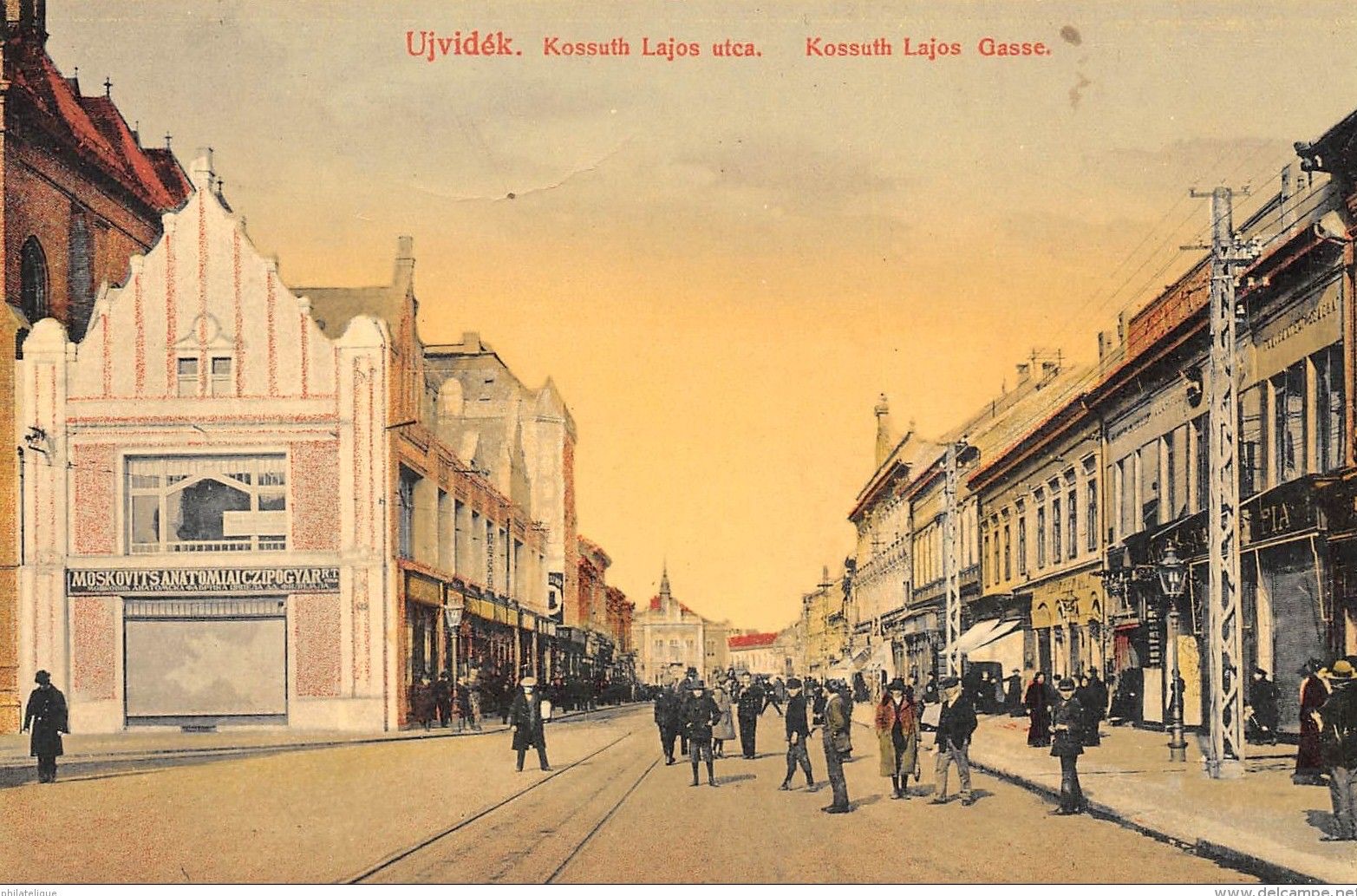 Kossuth Lajos Street after the arrival of the tram, Zmaj Jovina Street, Novi Sad, 1911–1918