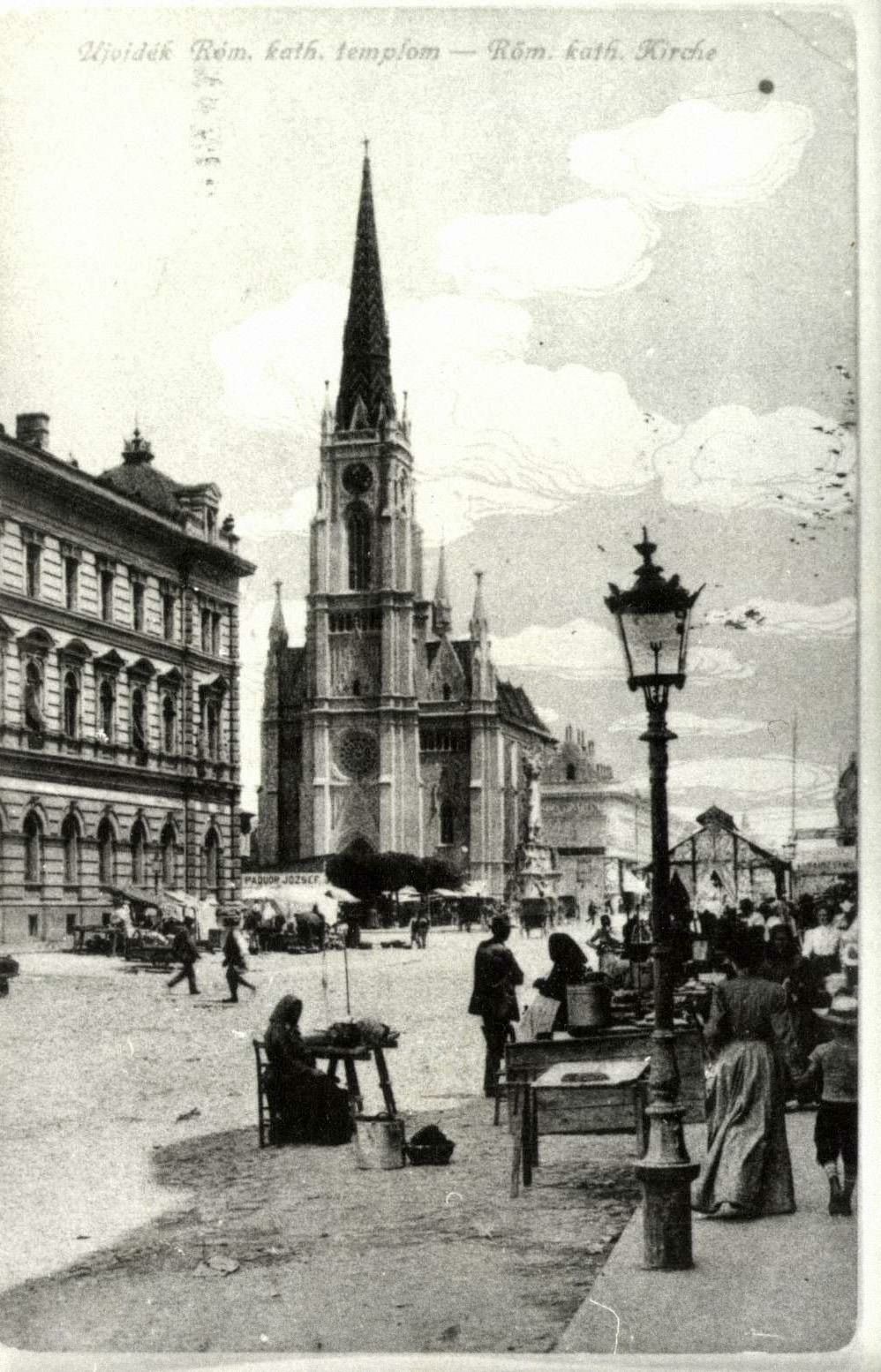 The main square and the Catholic church, Liberty Square, Novi Sad, 1900s