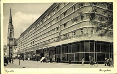 The Rex Hotel, with the church spire across the street, The Tanurdžić Palace, Novi Sad, 1941–1945
