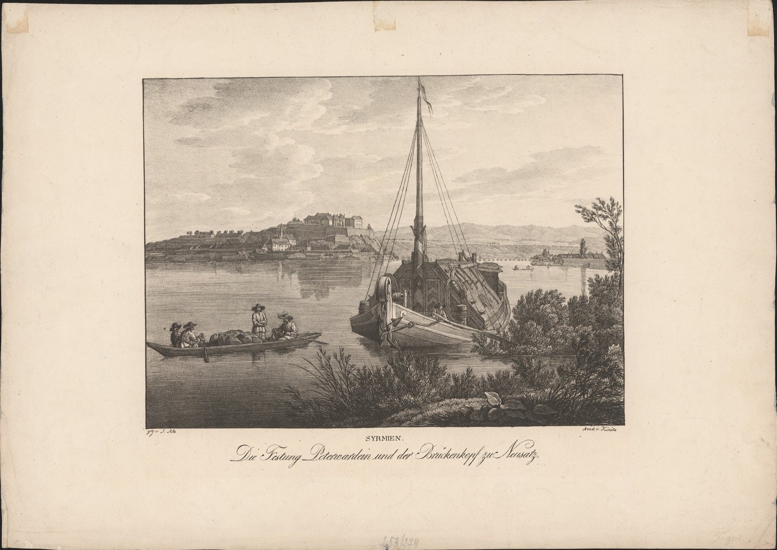 The Fortress of Peterwardein and the Bridgehead at Neusatz, by Jakob Alt, Petrovaradin Fortress, 1826